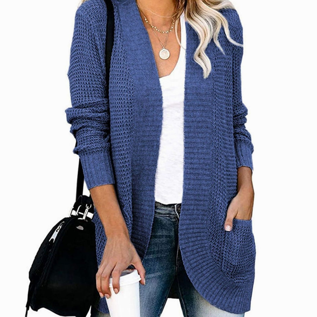 Women's Oversized Knit Cardigan Open-Front Pocket Jumper
