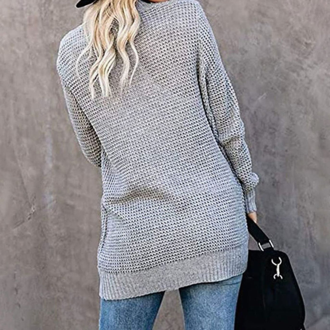 Women's Oversized Knit Cardigan Open-Front Pocket Jumper