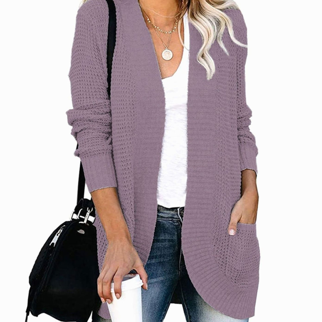 Women's Oversized Knit Cardigan Open-Front Pocket Jumper