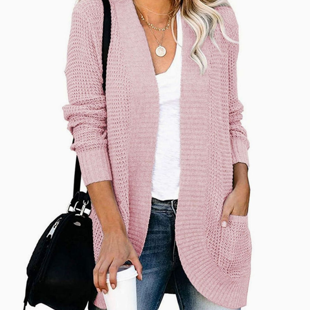 Women's Oversized Knit Cardigan Open Front Pockets