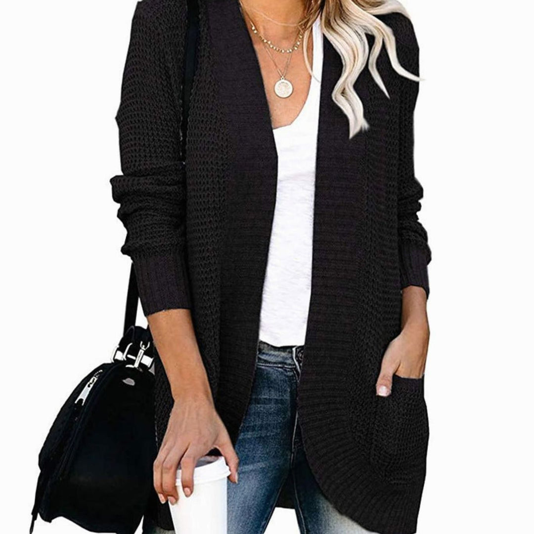 Women's Oversized Knit Cardigan Open Front Pockets
