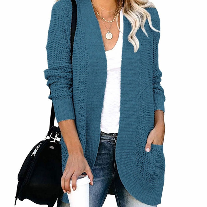 Women's Oversized Knit Cardigan Open Front Pockets