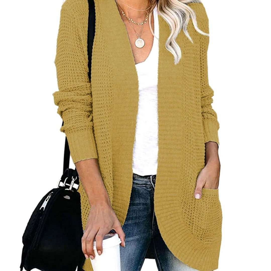 Women's Oversized Knit Cardigan Open Front Pockets