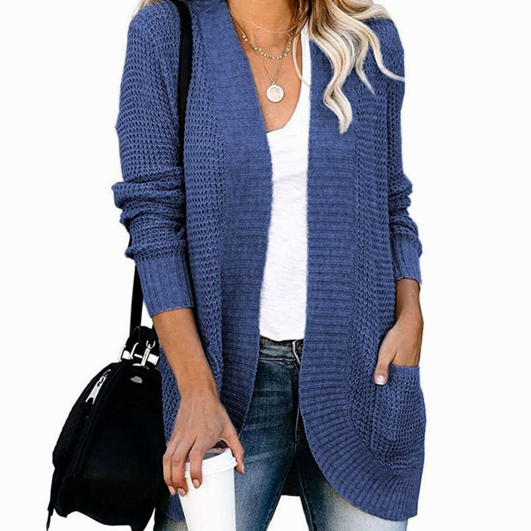 Women's Oversized Knit Cardigan Open Front Pockets