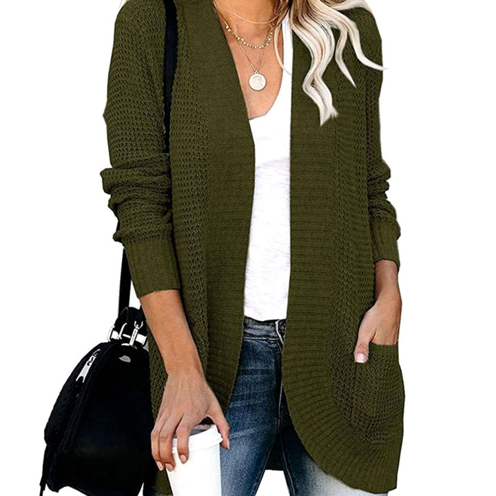 Women's Oversized Knit Cardigan Open Front Pockets