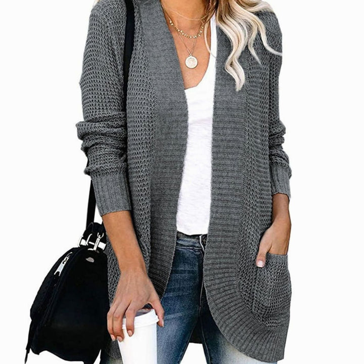 Women's Oversized Knit Cardigan Open Front Pockets