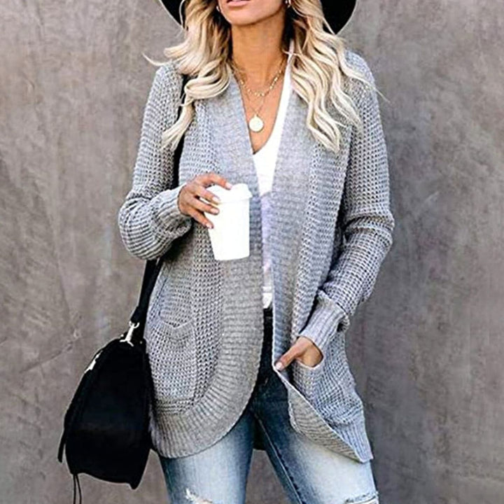 Women's Oversized Knit Cardigan Open Front Pockets