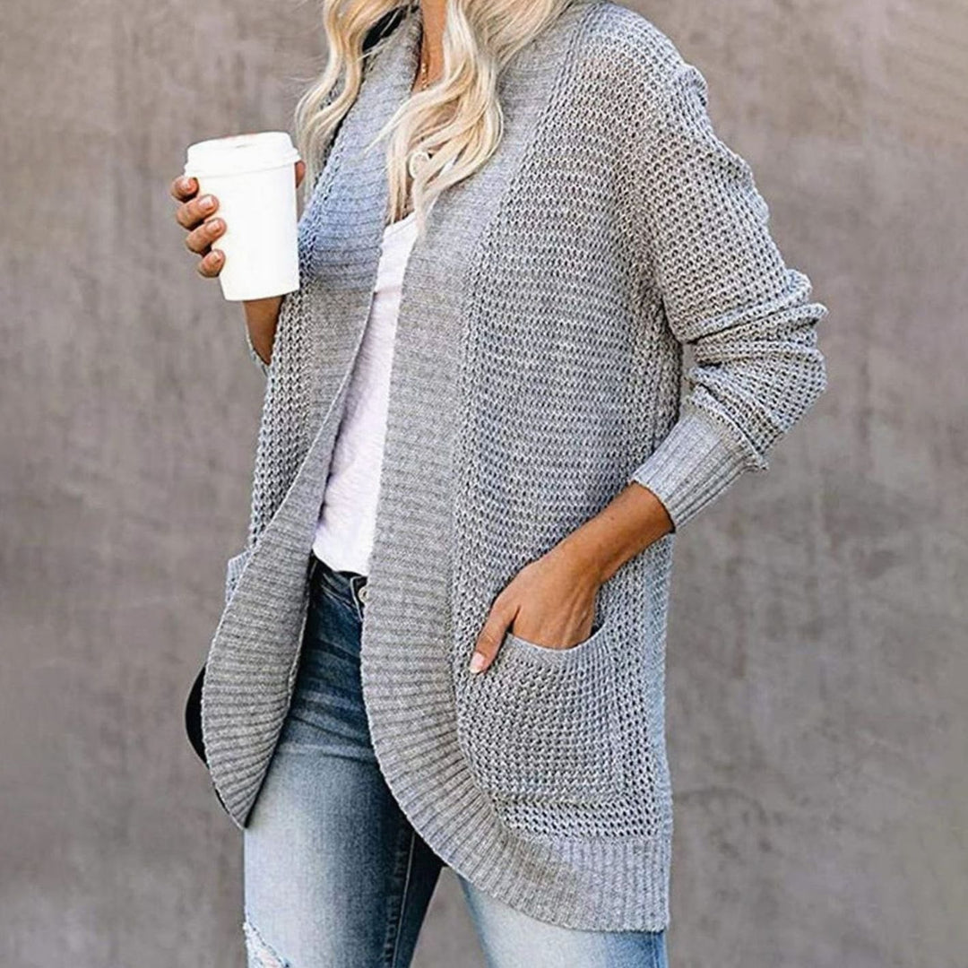 Women's Oversized Knit Cardigan Open Front Pockets