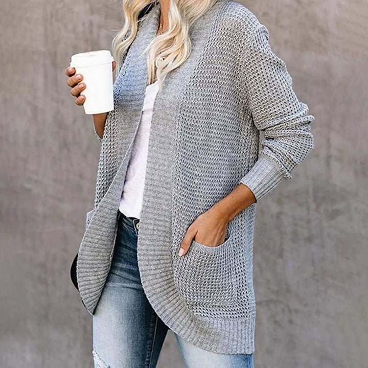 Women's Oversized Knit Cardigan Open Front Pockets