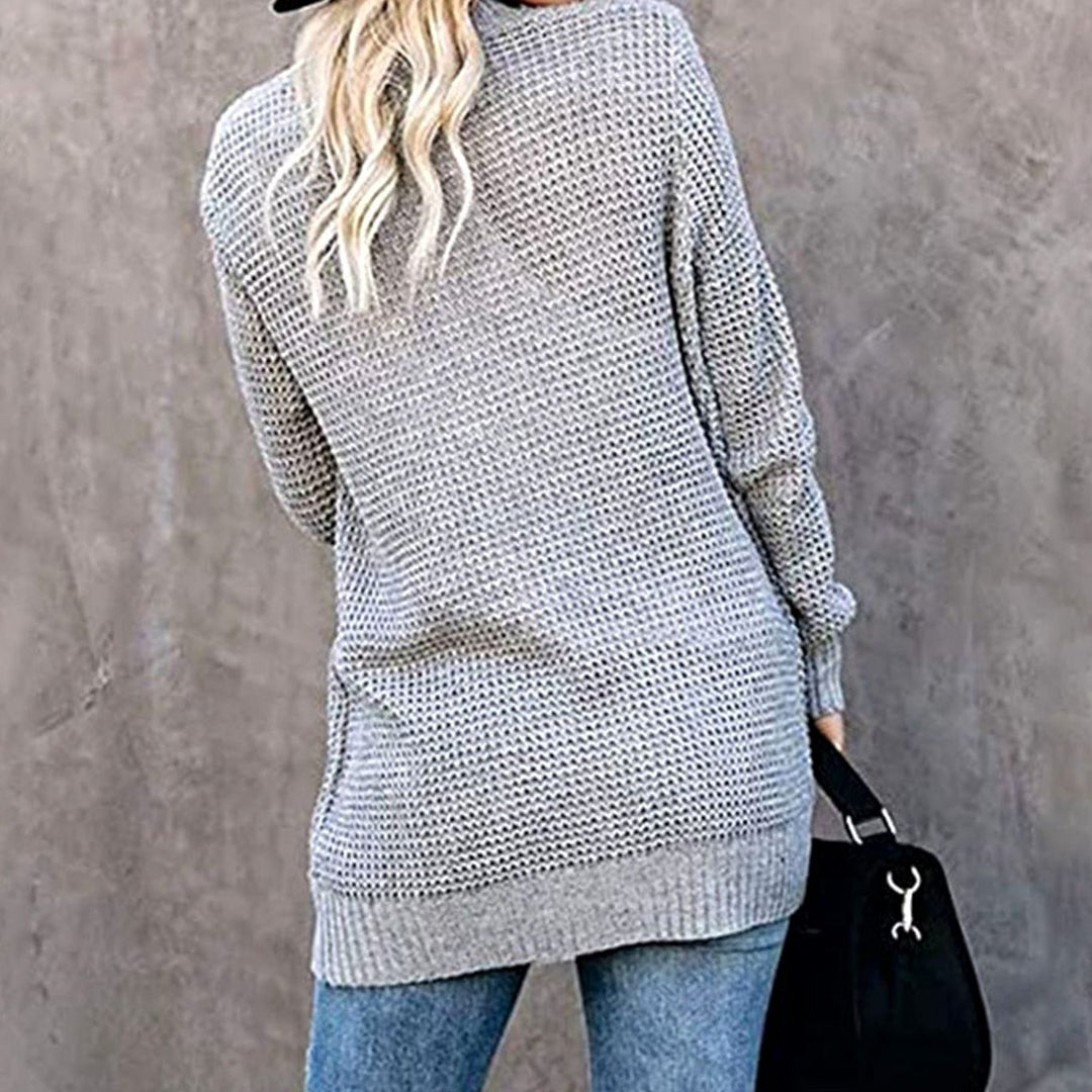 Women's Oversized Knit Cardigan Open Front Pockets