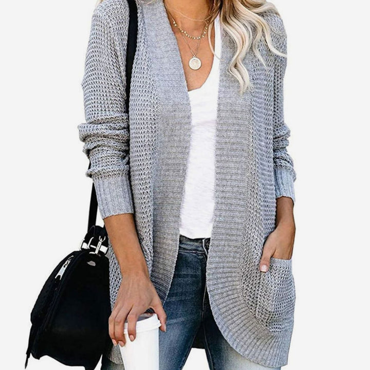 Women's Oversized Knit Cardigan Open Front Pockets