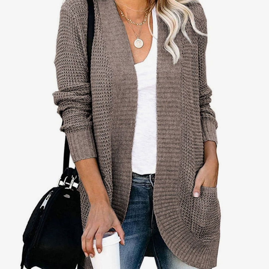 Women's Oversized Knit Cardigan Open Front Pockets