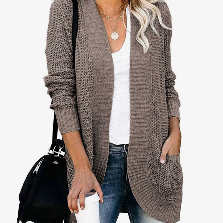 Women's Oversized Knit Cardigan Open Front Pockets