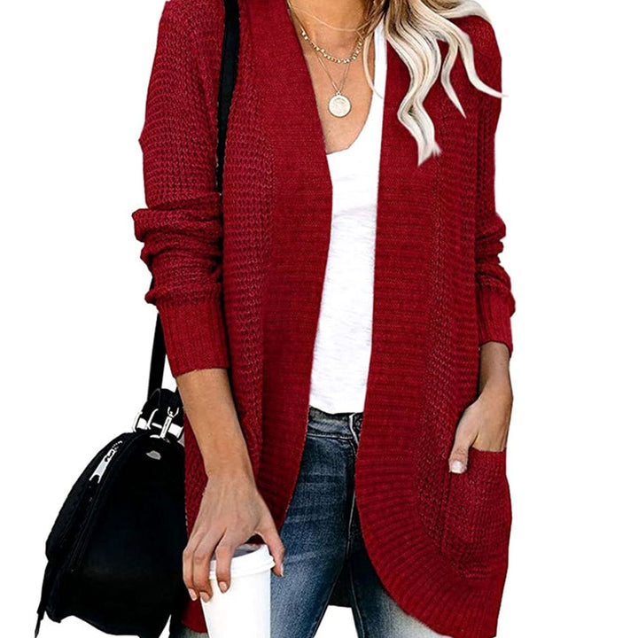Women's Oversized Knit Cardigan Open Front Pockets
