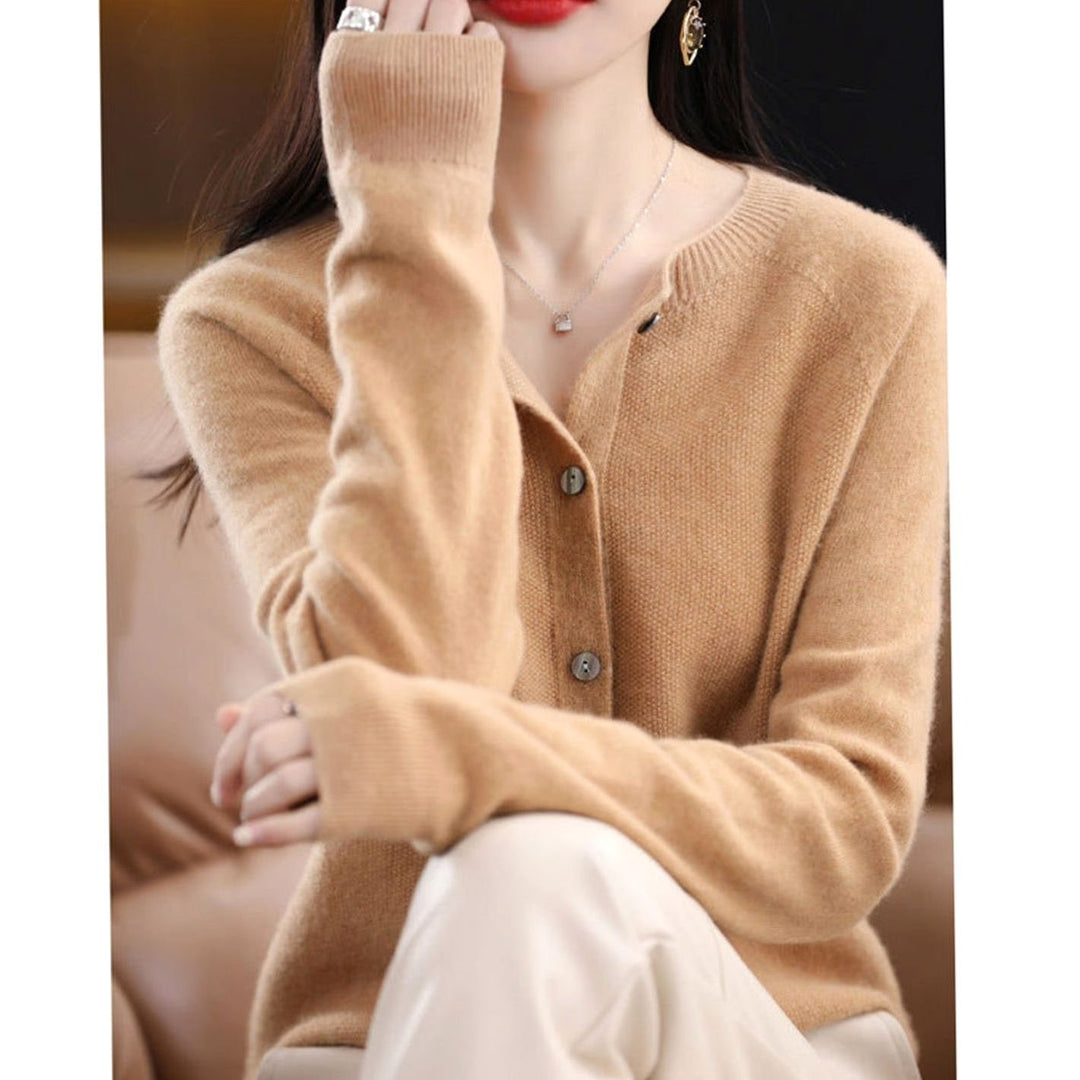 Women's Oversized Knit Cardigan Relaxed-Fit Button-Up Jumper