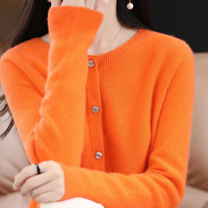 Women's Oversized Knit Cardigan Relaxed-Fit Button-Up Jumper