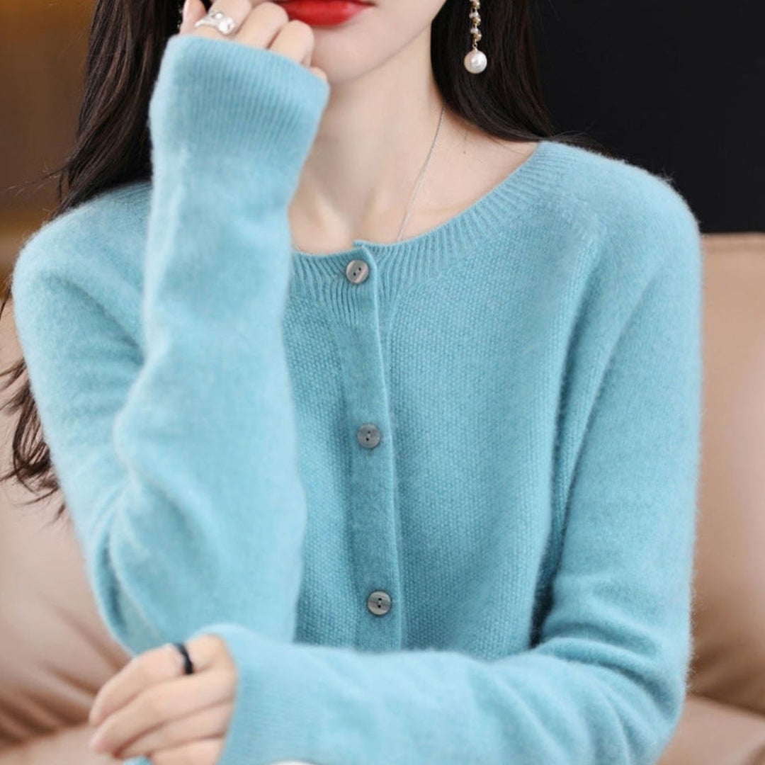 Women's Oversized Knit Cardigan Relaxed-Fit Button-Up Jumper