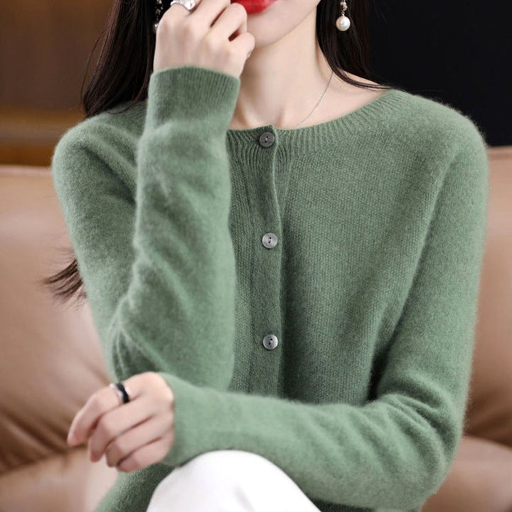 Women's Oversized Knit Cardigan Relaxed-Fit Button-Up Jumper