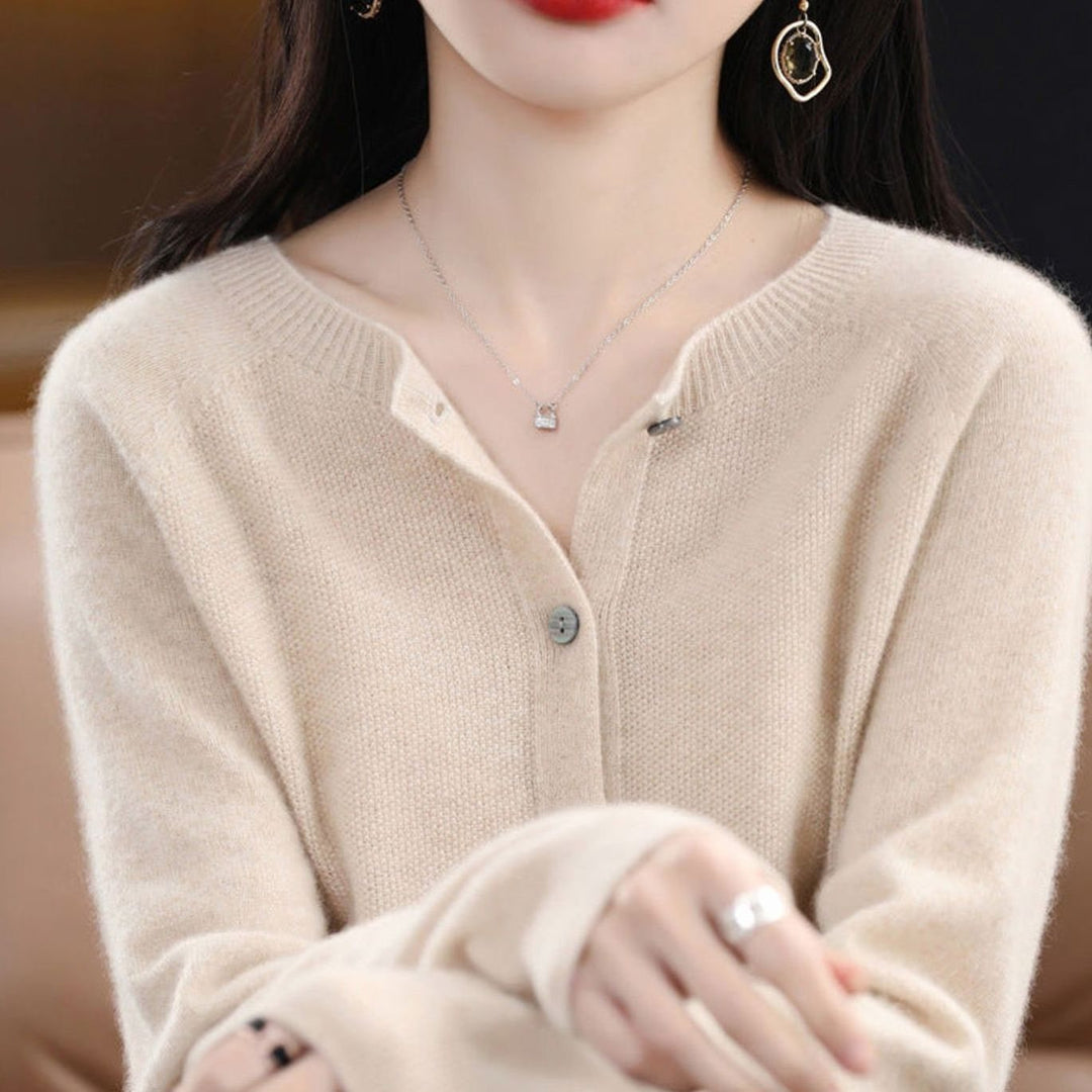 Women's Oversized Knit Cardigan Relaxed-Fit Button-Up Jumper