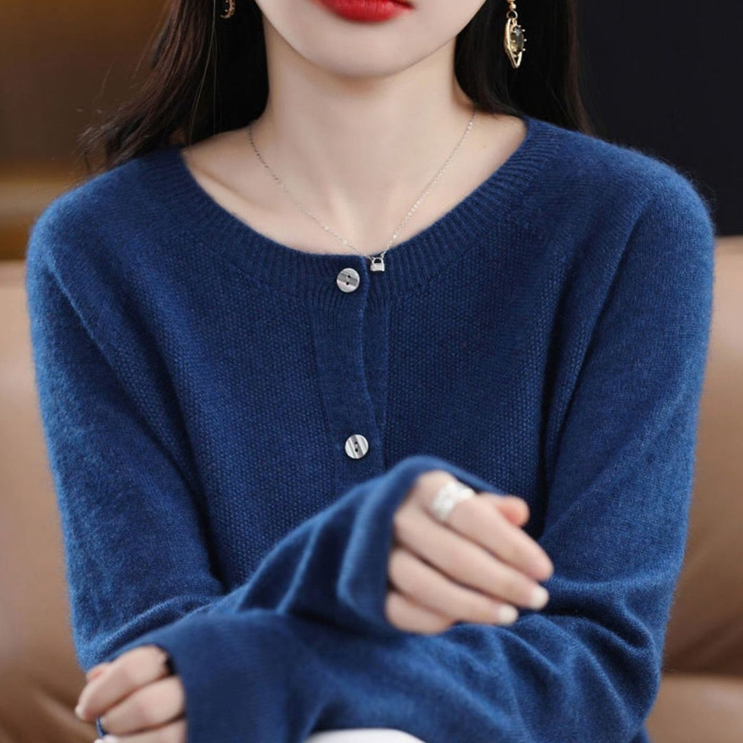 Women's Oversized Knit Cardigan Relaxed-Fit Button-Up Jumper