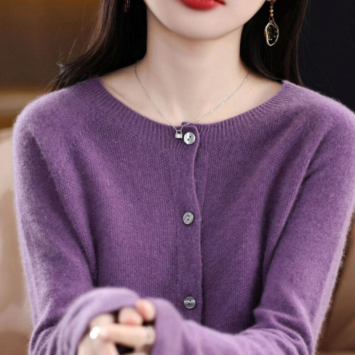 Women's Oversized Knit Cardigan Relaxed-Fit Button-Up Jumper