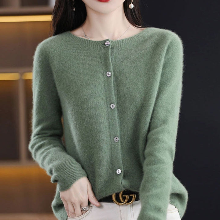 Women's Oversized Knit Cardigan Relaxed-Fit Button-Up Jumper