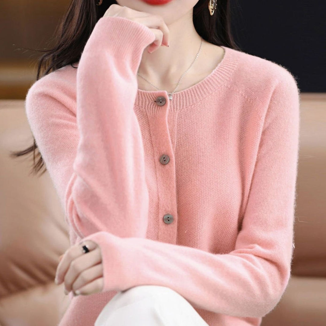 Women's Oversized Knit Cardigan Relaxed-Fit Button-Up Jumper