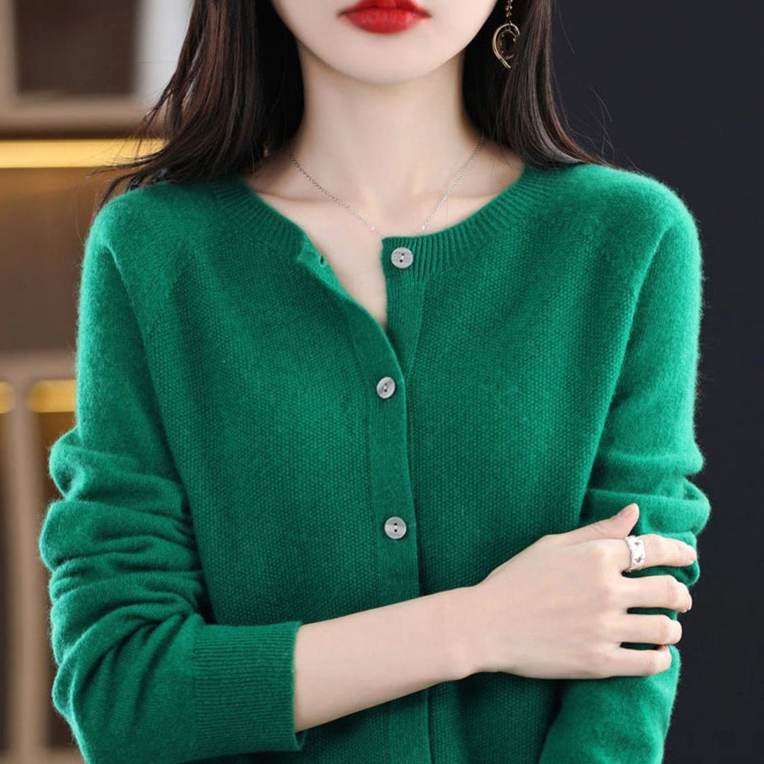 Women's Oversized Knit Cardigan Relaxed-Fit Button-Up Jumper