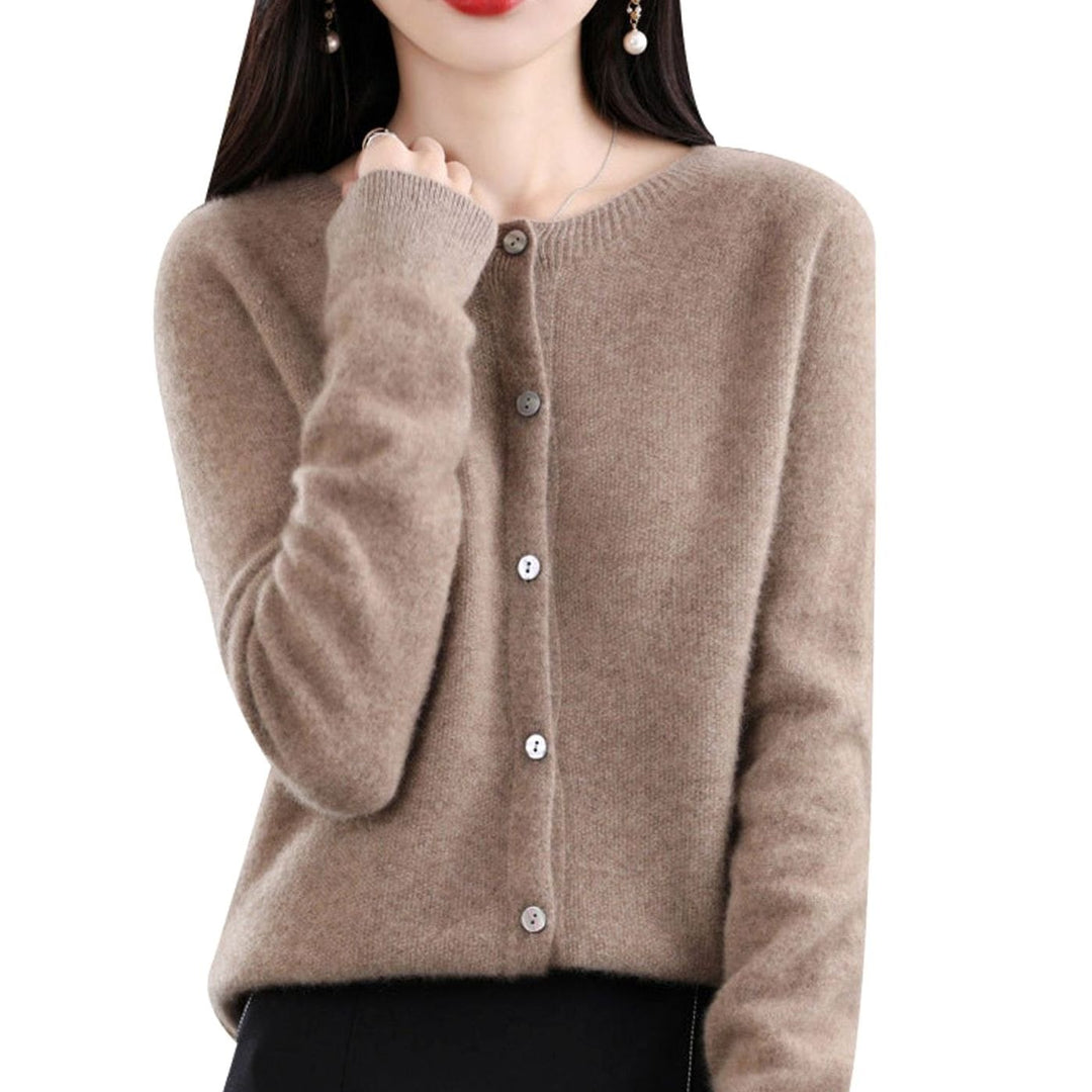 Women's Oversized Knit Cardigan Relaxed-Fit Button-Up Jumper