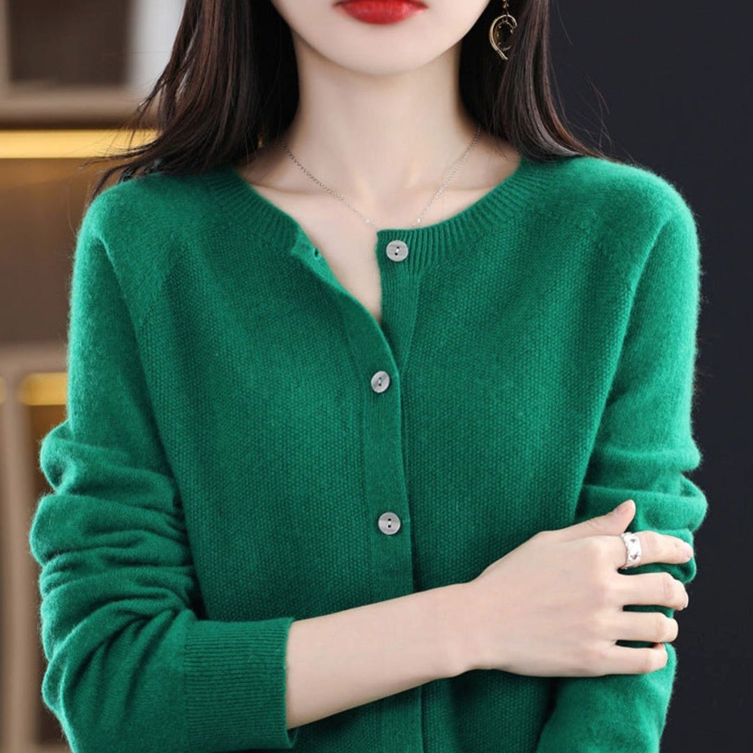 Women's Oversized Knit Cardigan Relaxed-Fit Button-Up Jumper