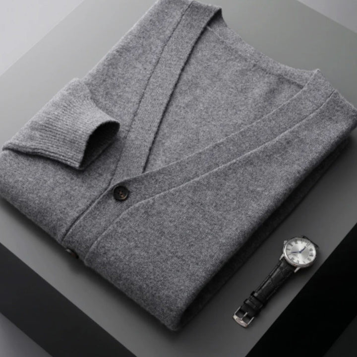 Women's Oversized Knit Cardigan Soft V-Neck Button-Up Jumper