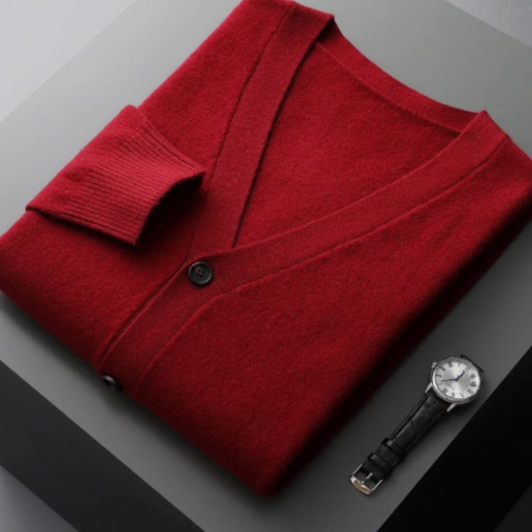 Women's Oversized Knit Cardigan Soft V-Neck Button-Up Jumper