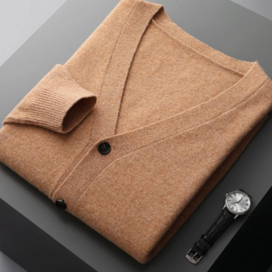 Women's Oversized Knit Cardigan Soft V-Neck Button-Up Jumper