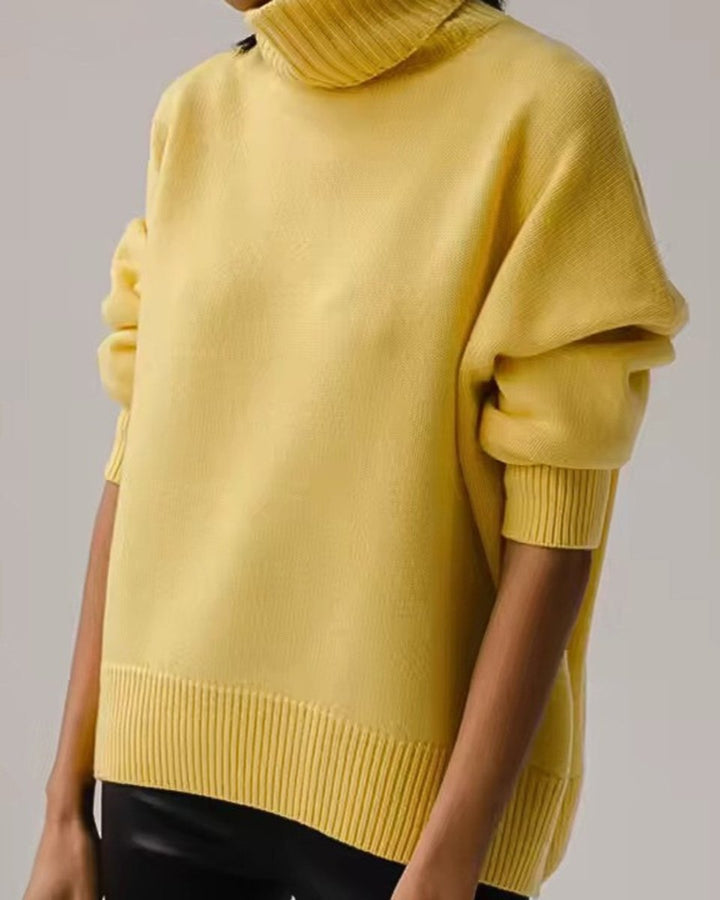 Women's Oversized Knit Turtleneck Jumper High-Neck Pullover