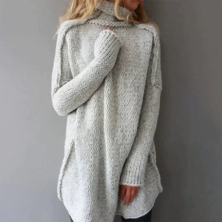 Women's Oversized Knit Turtleneck Jumper Longline