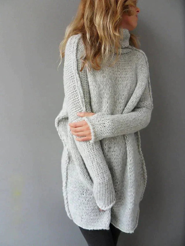 Women's Oversized Knit Turtleneck Jumper Longline