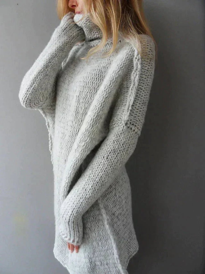 Women's Oversized Knit Turtleneck Jumper Longline