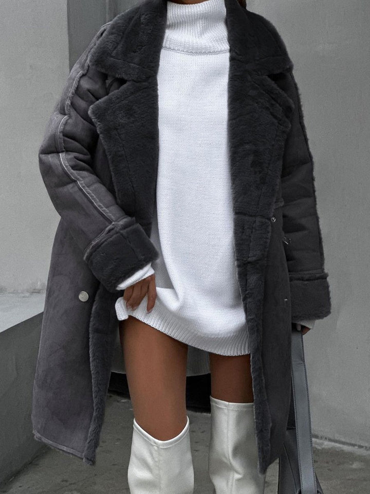 Women's Oversized Long Teddy Faux Fur Coat
