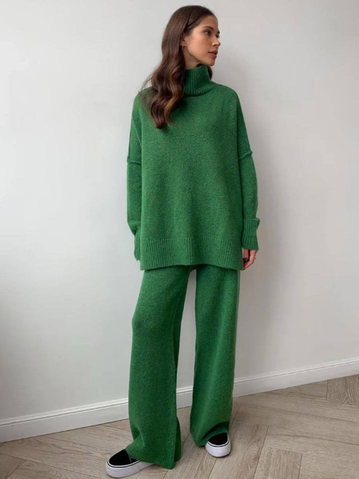 Women's Oversized Longline Knit Turtleneck Jumper