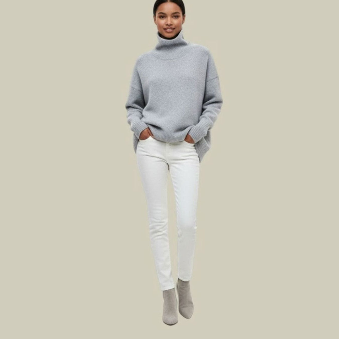 Women's Oversized Loose Fit Turtlenecks Chunky Knit Winter Jumper
