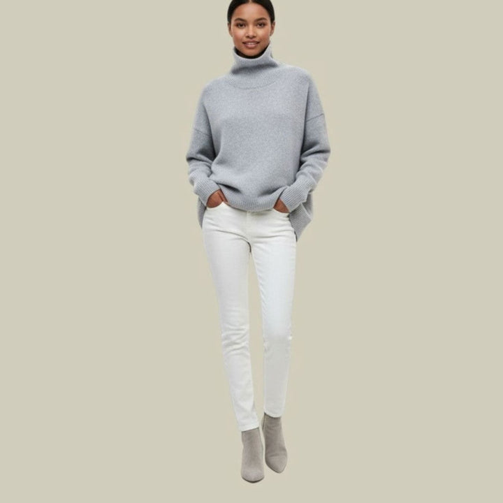 Women's Oversized Loose Fit Turtlenecks Chunky Knit Winter Jumper