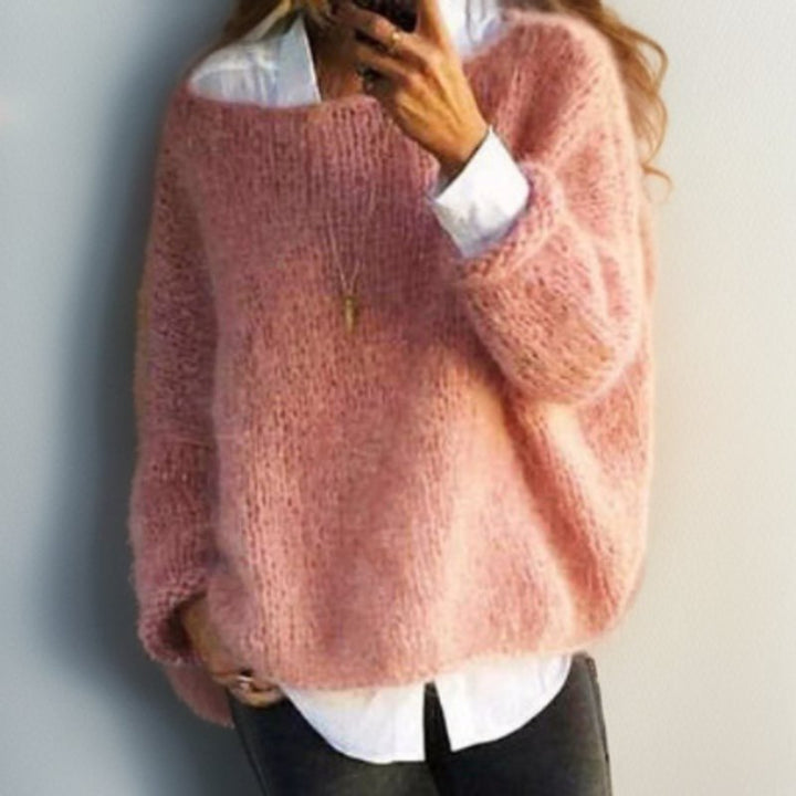 Women's Oversized Mohair Blend Knitted Sweater Jumper