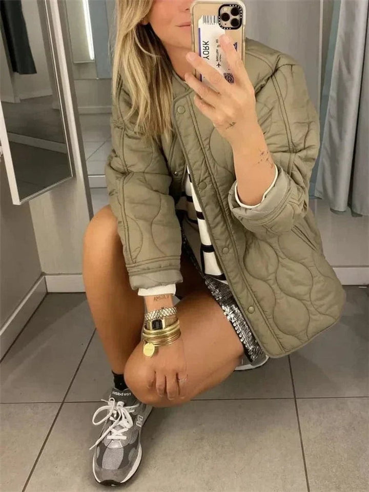 Women's Oversized Quilted Button-Up Padded Coat