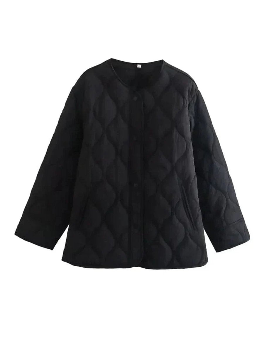 Women's Oversized Quilted Button-Up Padded Coat