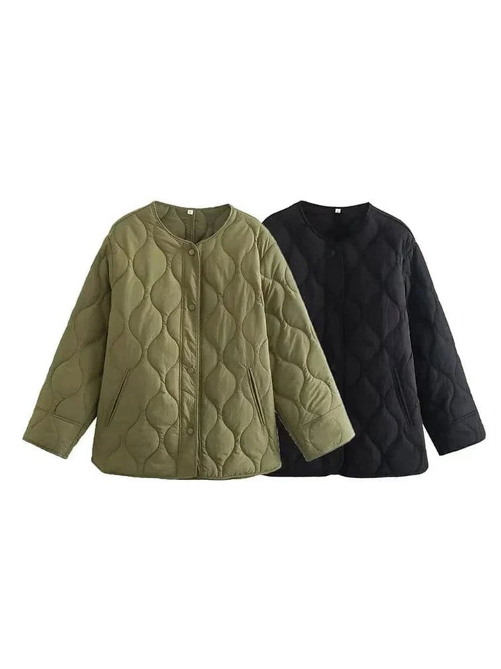 Women's Oversized Quilted Button-Up Padded Coat