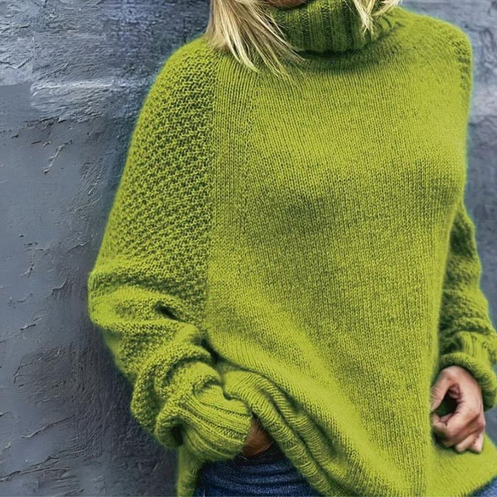 Women's Oversized Rollneck Turtleneck Jumper Raglan Knit