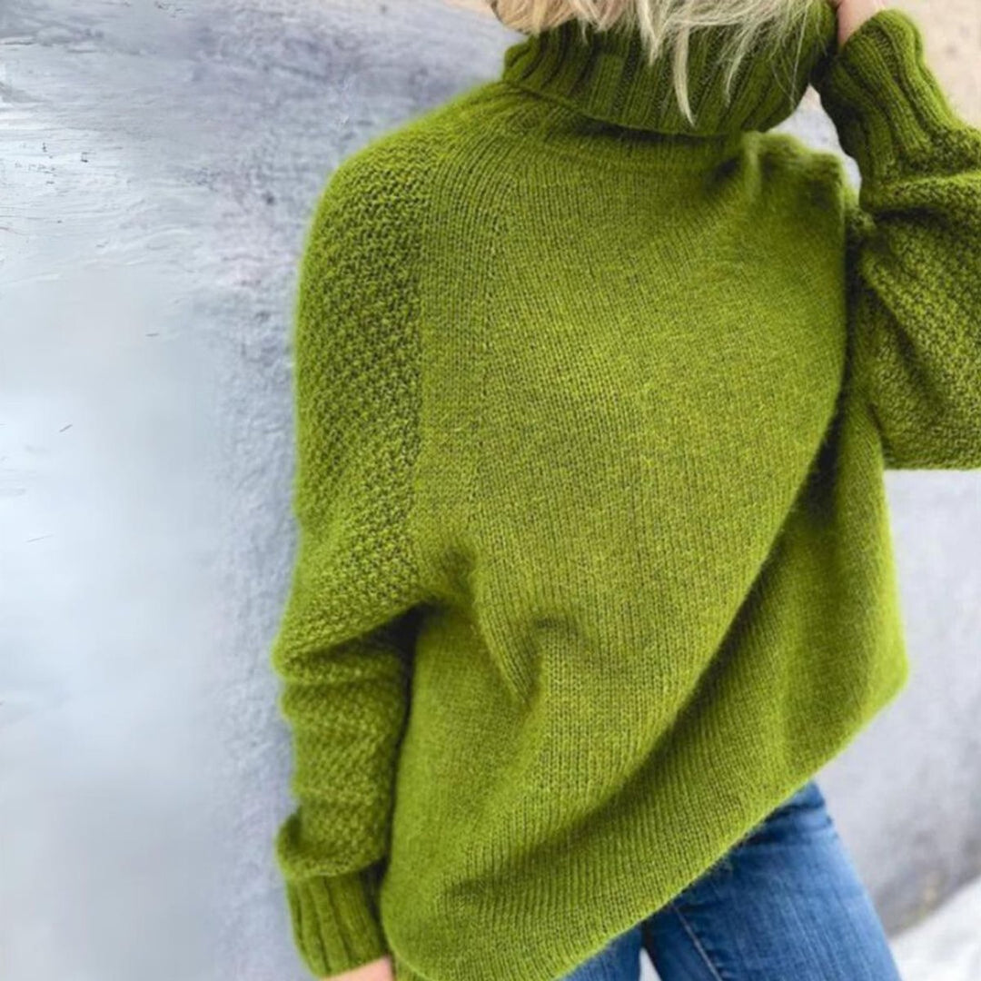 Women's Oversized Rollneck Turtleneck Jumper Raglan Knit