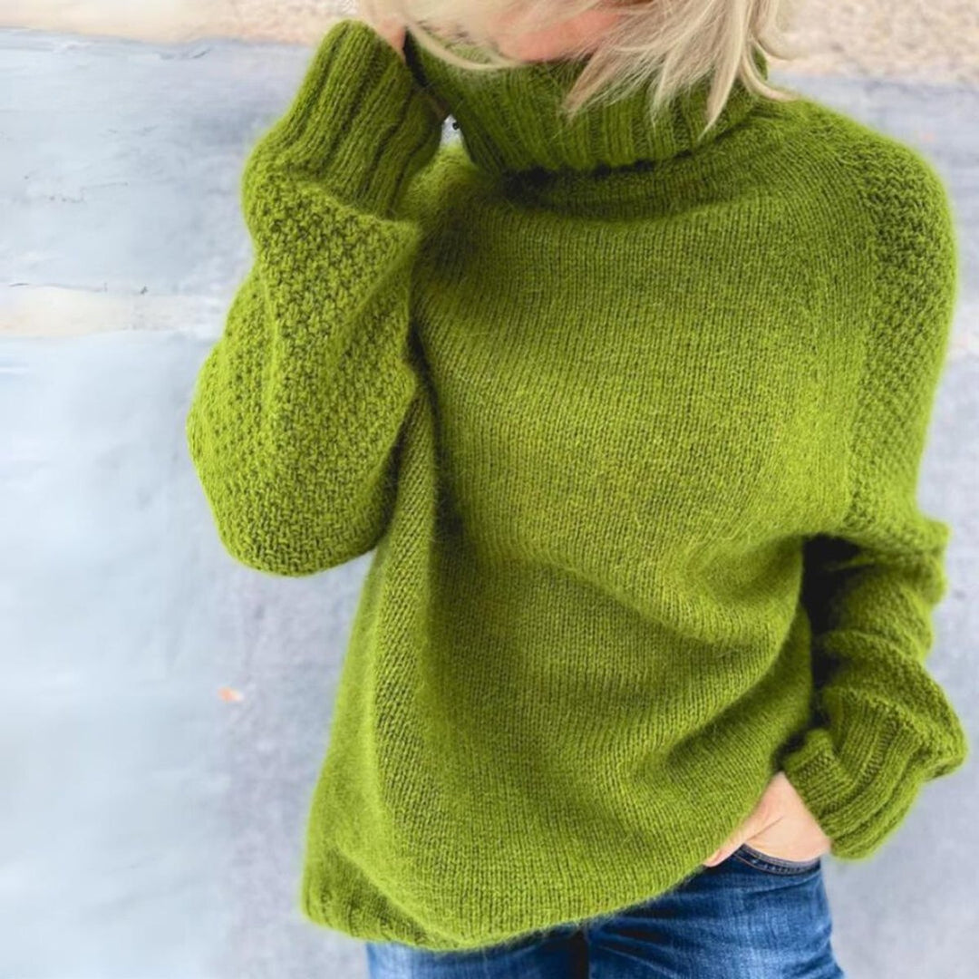 Women's Oversized Rollneck Turtleneck Jumper Raglan Knit