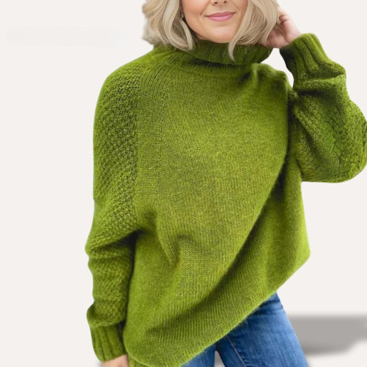 Women's Oversized Rollneck Turtleneck Jumper Raglan Knit