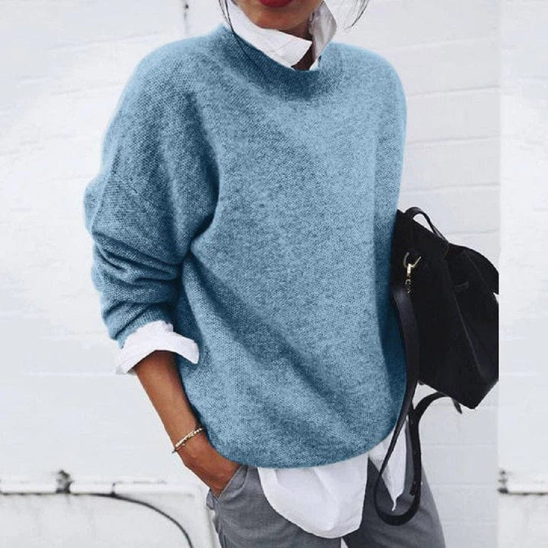 Women's Oversized Soft Knitted Sweater Casual Crewneck Jumper